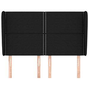 Testiera ad Orecchio Nera 147 x 23 x 118/128 cm in Tessuto 3117816