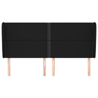 Testiera ad Orecchio-Testata con Orecchie Nera 163x23x118/128 cm in Tessuto 544812