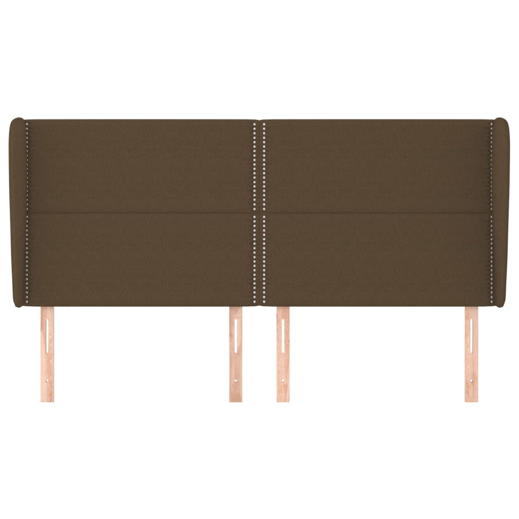 Testiera ad Orecchio Marrone Scuro 163x23x118/128 cm in Tessuto 3117825