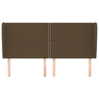 Testiera ad Orecchio Marrone Scuro 183x23x118/128 cm in Tessuto