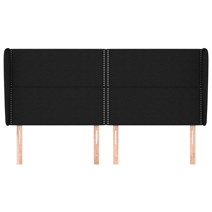 Testiera ad Orecchio-Testata con Orecchie Nera 203x23x118/128 cm in Tessuto 831413