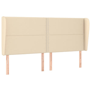 Testiera ad Orecchio-Testata con Orecchie Crema 203x23x118/128 cm in Tessuto 301814