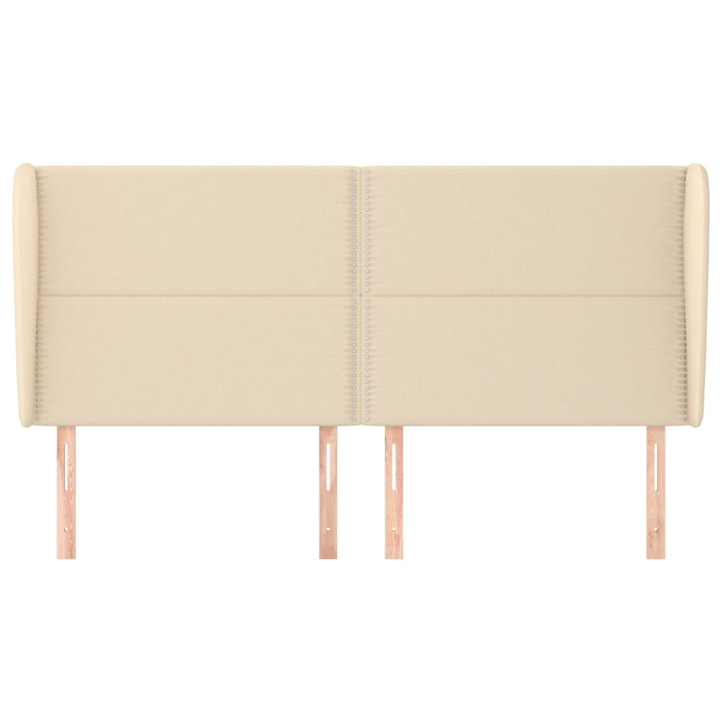 Testiera ad Orecchio-Testata con Orecchie Crema 203x23x118/128 cm in Tessuto 301814