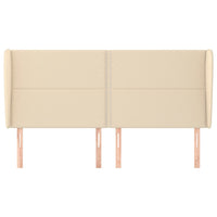 Testiera ad Orecchio-Testata con Orecchie Crema 203x23x118/128 cm in Tessuto 301814