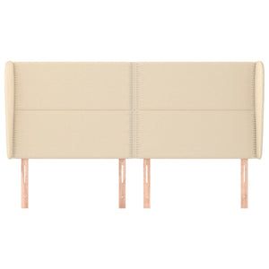 Testiera ad Orecchio-Testata con Orecchie Crema 203x23x118/128 cm in Tessuto 301814
