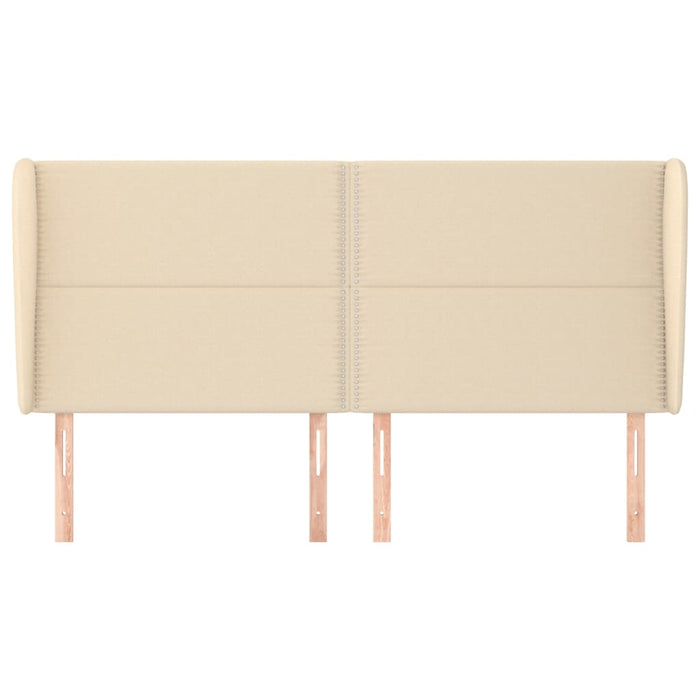 Testiera ad Orecchio-Testata con Orecchie Crema 203x23x118/128 cm in Tessuto 301814