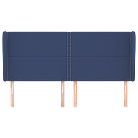 Testiera ad Orecchio-Testata con Orecchie Blu 203x23x118/128 cm in Tessuto 360013