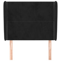 Testiera ad Orecchio-Testata con Orecchie Nera 83x23x118/128 cm in Velluto 477346