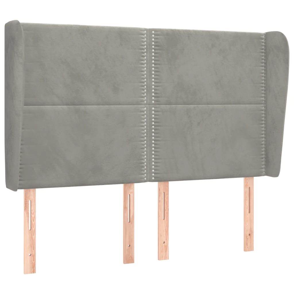 Testiera ad Orecchio Grigio Chiaro 147x23x118/128 cm in Velluto 3117864