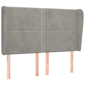 Testiera ad Orecchio Grigio Chiaro 147x23x118/128 cm in Velluto 3117864
