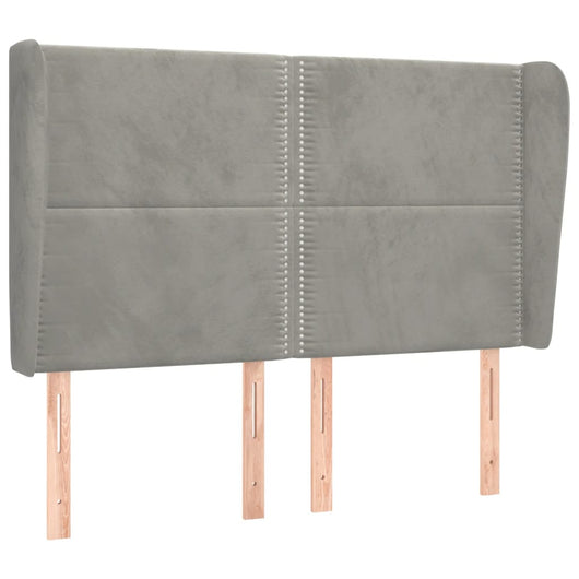 Testiera ad Orecchio Grigio Chiaro 147x23x118/128 cm in Velluto 3117864