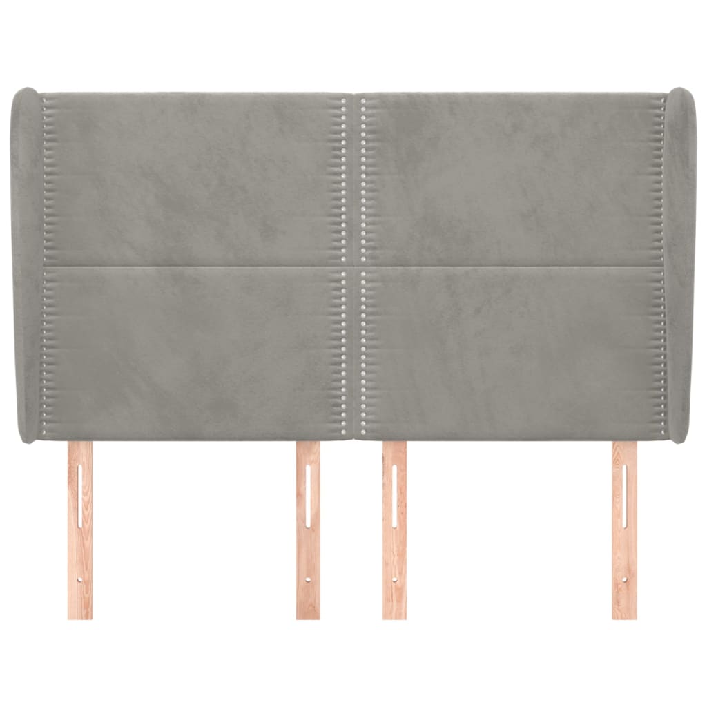 Testiera ad Orecchio Grigio Chiaro 147x23x118/128 cm in Velluto 3117864