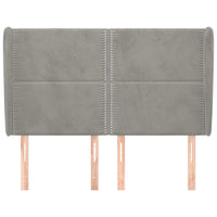 Testiera ad Orecchio Grigio Chiaro 147x23x118/128 cm in Velluto 3117864