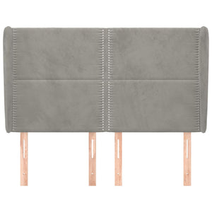 Testiera ad Orecchio Grigio Chiaro 147x23x118/128 cm in Velluto 3117864