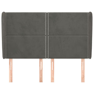 Testiera ad Orecchio-Testata con Orecchie GrigioScuro 147x23x118/128cm in Velluto 303807