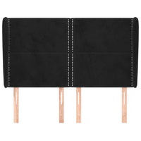 Testiera ad Orecchio-Testata con Orecchie Nera 147 x 23 x 118/128 cm in Velluto 407484