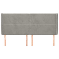 Testiera ad Orecchio Grigio Chiaro 183x23x118/128 cm in Velluto 3117876