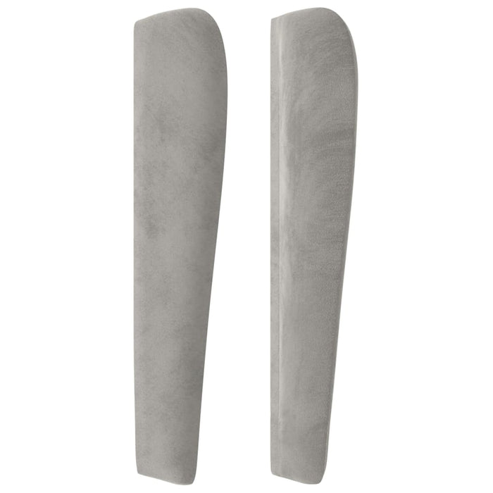 Testiera ad Orecchio Grigio Chiaro 183x23x118/128 cm in Velluto 3117876