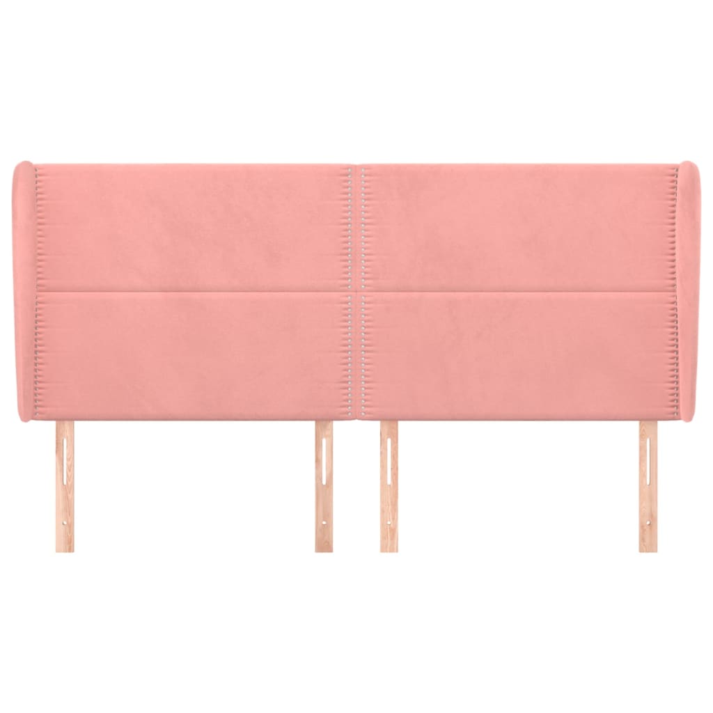 Testiera ad Orecchio Rosa 183x23x118/128 cm in Velluto 3117881