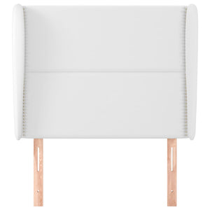 Testiera ad Orecchio-Testata con Orecchie Bianca 103x23x118/128 cm in Similpelle 337237