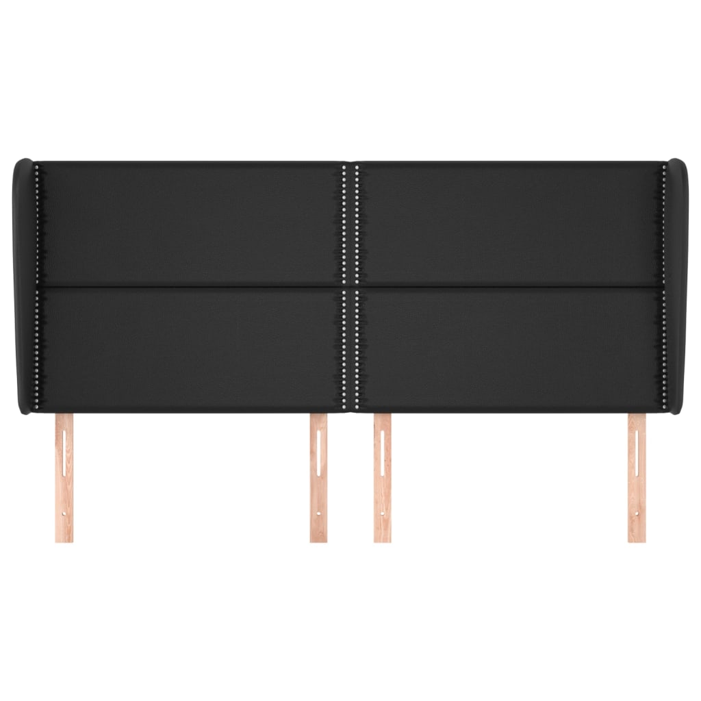 Testiera ad Orecchio-Testata con Orecchie Nera 183x23x118/128 cm in Similpelle 799615