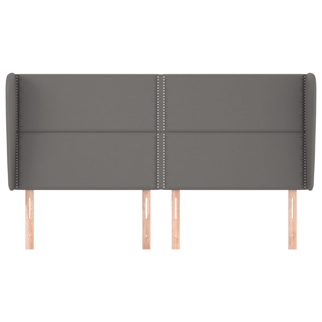 Testiera ad Orecchio-Testata con Orecchie Grigio 203x23x118/128cm in Similpelle 689011