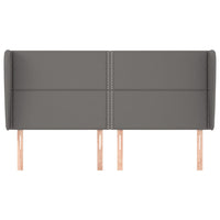 Testiera ad Orecchio-Testata con Orecchie Grigio 203x23x118/128cm in Similpelle 689011