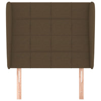 Testiera ad Orecchio-Testata con Orecchie Marrone Scuro 83x23x118/128 cm in Tessuto 146905