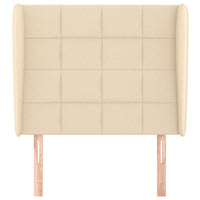 Testiera ad Orecchio-Testata con Orecchie Crema 83x23x118/128 cm in Tessuto 835031