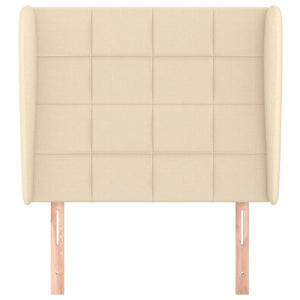 Testiera ad Orecchio-Testata con Orecchie Crema 83x23x118/128 cm in Tessuto 835031