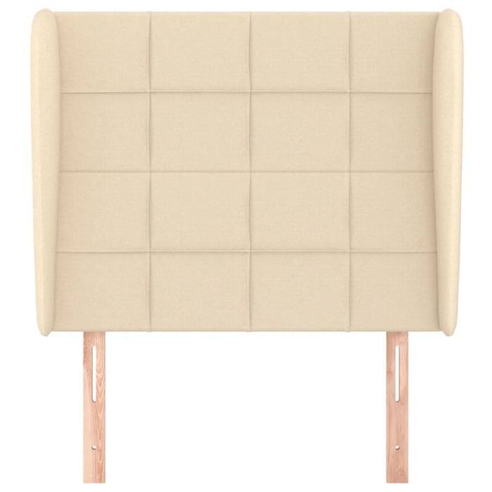 Testiera ad Orecchio-Testata con Orecchie Crema 83x23x118/128 cm in Tessuto 835031