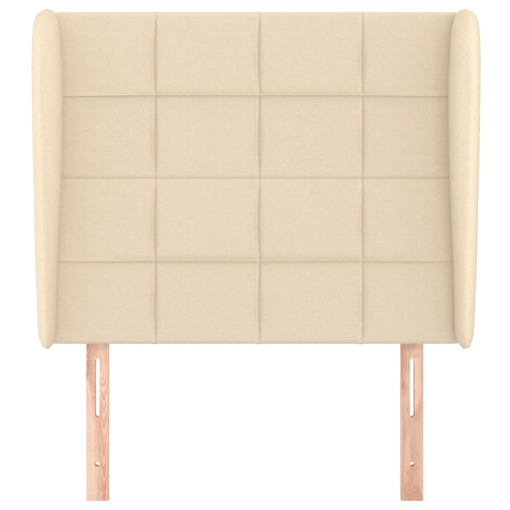 Testiera ad Orecchio-Testata con Orecchie Crema 93x23x118/128 cm in Tessuto 113149