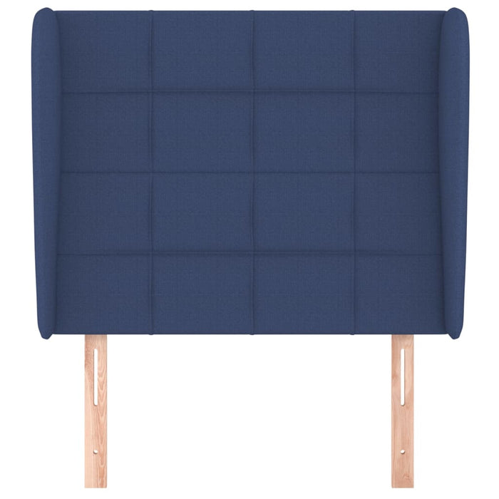 Testiera ad Orecchio-Testata con Orecchie Blu 93x23x118/128 cm in Tessuto 318165