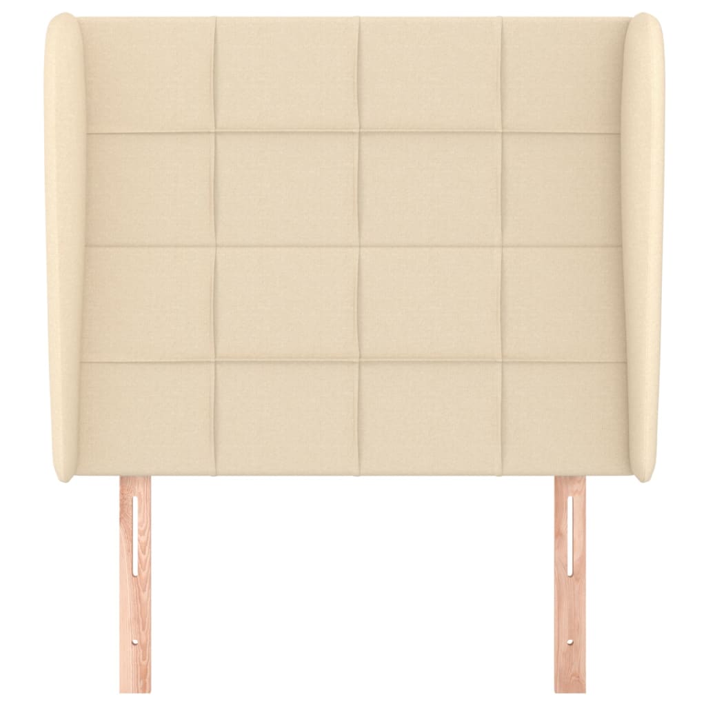 Testiera ad Orecchio-Testata con Orecchie Crema 103x23x118/128 cm in Tessuto 450741