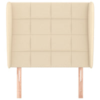 Testiera ad Orecchio-Testata con Orecchie Crema 103x23x118/128 cm in Tessuto 450741