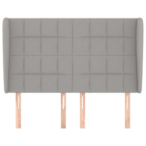 Testiera ad Orecchio-Testata con Orecchie Grigio Chiaro 147x23x118/128 cm in Tessuto 154054