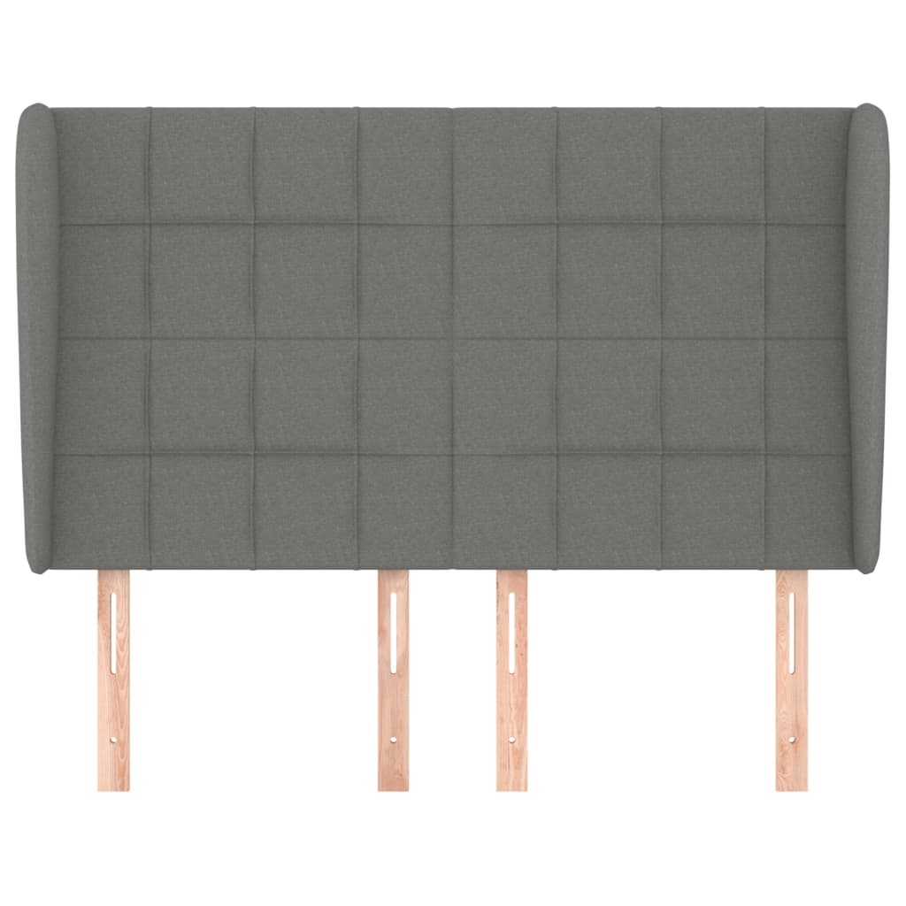 Testiera ad Orecchio-Testata con Orecchie GrigioScuro 147 x 23 x 118/128cm inTessuto 894191