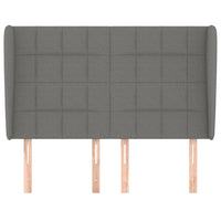 Testiera ad Orecchio-Testata con Orecchie GrigioScuro 147 x 23 x 118/128cm inTessuto 894191