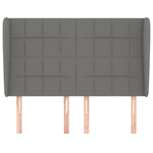 Testiera ad Orecchio-Testata con Orecchie GrigioScuro 147 x 23 x 118/128cm inTessuto 894191