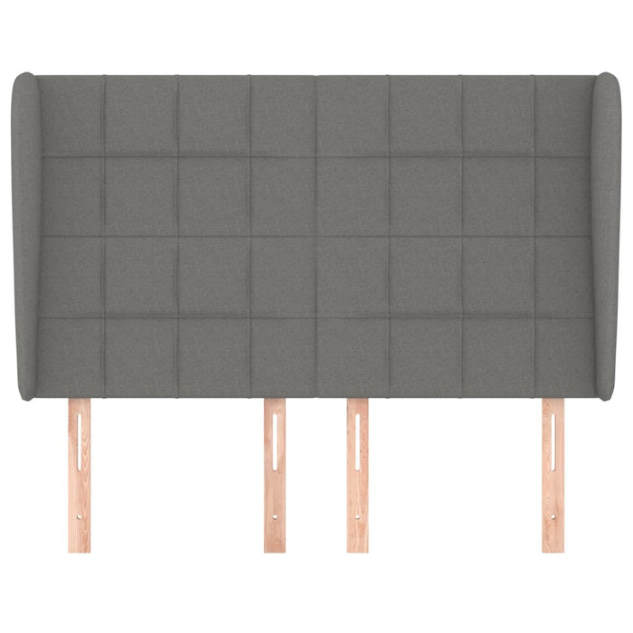 Testiera ad Orecchio-Testata con Orecchie GrigioScuro 147 x 23 x 118/128cm inTessuto 894191