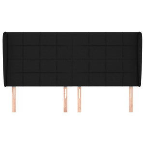 Testiera ad Orecchio Nera 163x23x118/128 cm in Tessuto 3117964