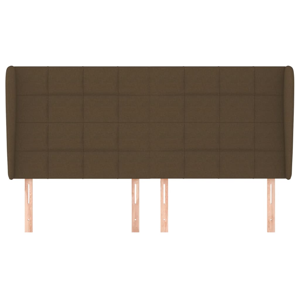 Testiera ad Orecchio Marrone Scuro 163x23x118/128 cm in Tessuto 3117965