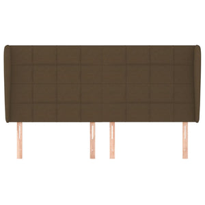 Testiera ad Orecchio Marrone Scuro 163x23x118/128 cm in Tessuto 3117965