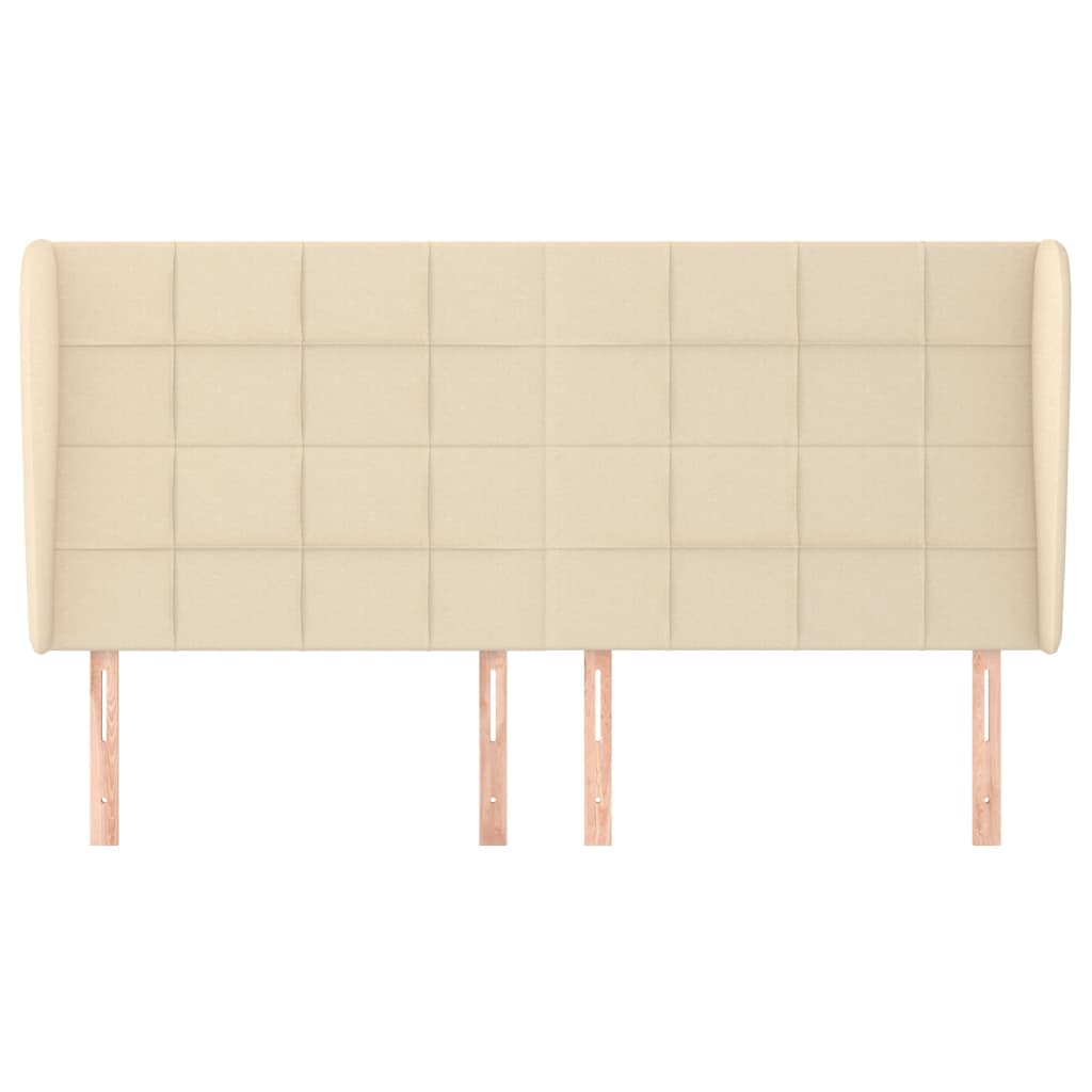 Testiera ad Orecchio-Testata con Orecchie Crema 163x23x118/128 cm in Tessuto 726101