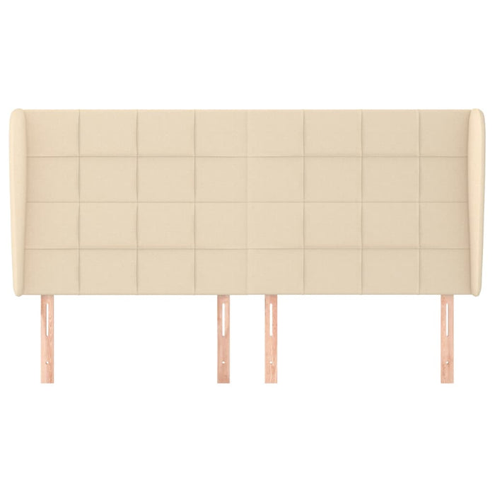 Testiera ad Orecchio-Testata con Orecchie Crema 163x23x118/128 cm in Tessuto 726101