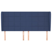 Testiera ad Orecchio-Testata con Orecchie Blu 163x23x118/128 cm in Tessuto 845220