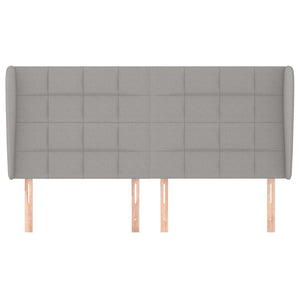 Testiera ad Orecchio-Testata con Orecchie Grigio Chiaro 183x23x118/128 cm in Tessuto 563203