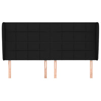 Testiera ad Orecchio Nera 183x23x118/128 cm in Tessuto 3117972