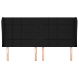 Testiera ad Orecchio Nera 183x23x118/128 cm in Tessuto 3117972