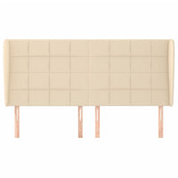 Testiera ad Orecchio-Testata con Orecchie Crema 183x23x118/128 cm in Tessuto 534454